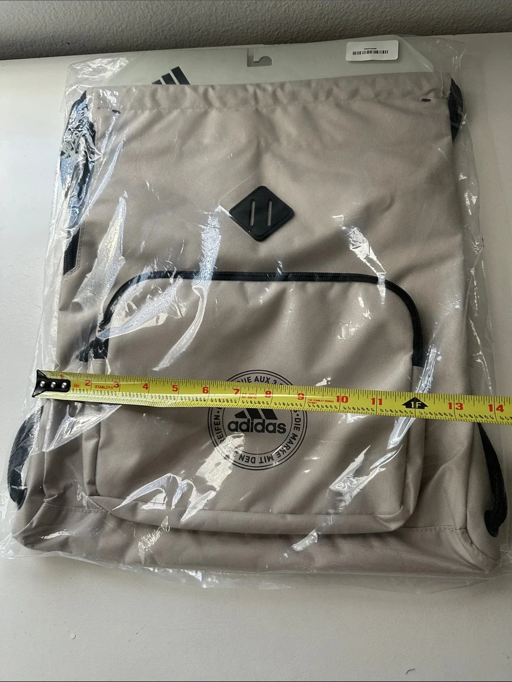 Adidas Men's Beige Drawstring Backpack